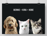 Load image into Gallery viewer, Three-pet digital portrait - Paint My Pooch