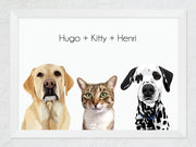 Load image into Gallery viewer, Three-pet framed portrait