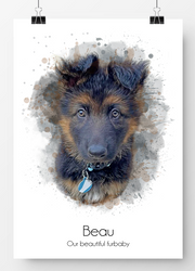 Load image into Gallery viewer, Watercolour pet portrait