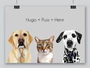 Load image into Gallery viewer, Three-pet portrait