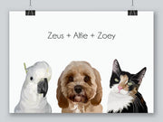 Load image into Gallery viewer, Three-pet portrait