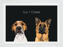 Load image into Gallery viewer, Two-pet framed portrait