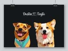 Load image into Gallery viewer, Two-pet digital portrait