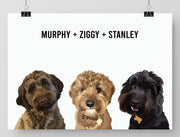 Load image into Gallery viewer, Three-pet digital portrait - Paint My Pooch
