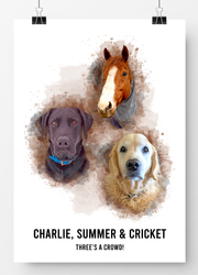 Load image into Gallery viewer, Watercolour pet portrait
