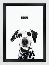 Load image into Gallery viewer, Dalmatian black framed pet portrait
